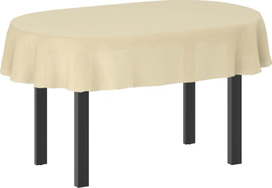 vidaXL Bordduk Oval Kremhvit 130 x 180 cm
