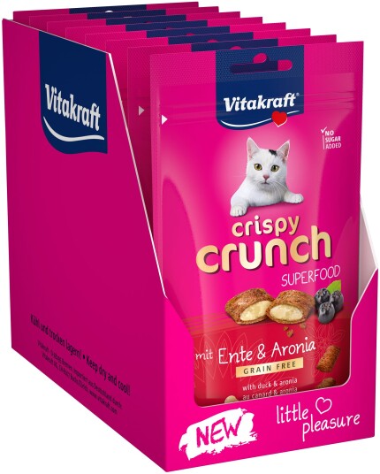 Vitakraft Cat Treats 9 X Crispy Crunch With Duck And Chokeberry 40G (Bundle)