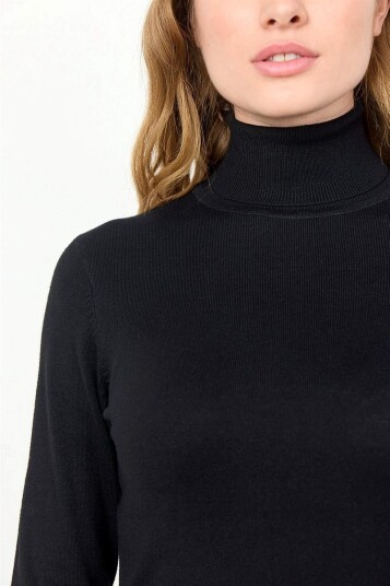 Soyaconcept Finstrikket genser med h?y pologenser