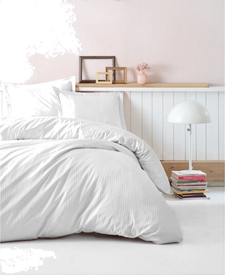 Cotton Box Premium Satin Sengetøysett Hvit
