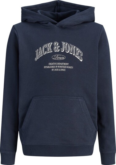 Jack & Jones Junior   Hettegenser Jjedenver Logo Sweat Hood Sn Jnr   Blå