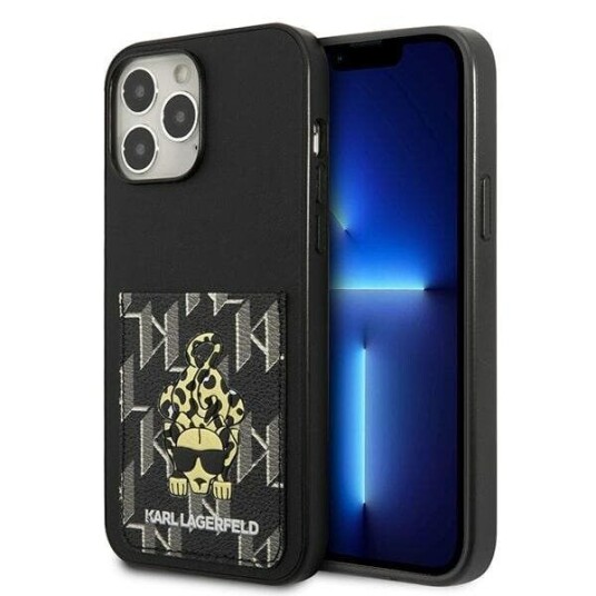 Karl Lagerfeld Mobildeksel iPhone 13 Pro Max med Kortholder Karlimals Svart