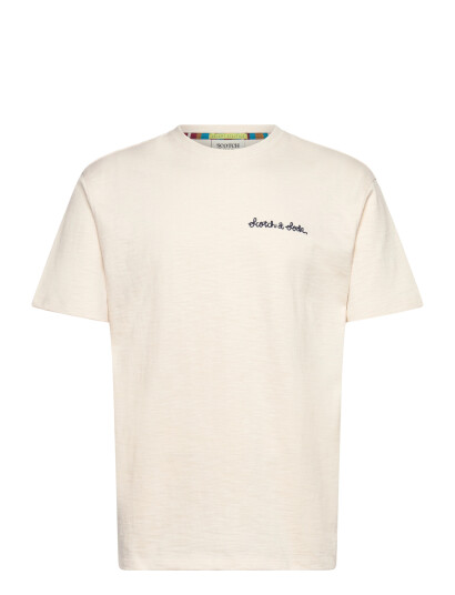 Scotch & Soda Slubyarn Chest Pocket Artwork Relaxedfit Tshirt Cream XXL