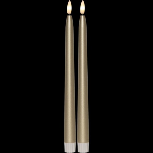 Star Trading LED antikklys Flamme Metal 28,5 cm 2 pakning gull Star Trading LED antikklys Flamme Metal 28,5 cm 2 pakning gull