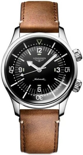 Longines Herreklokke L3.764.4.50.0 Legend Diver Sort/Lær Ø39 mm