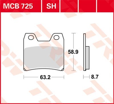 Bremseklosser TRW MCB725SH