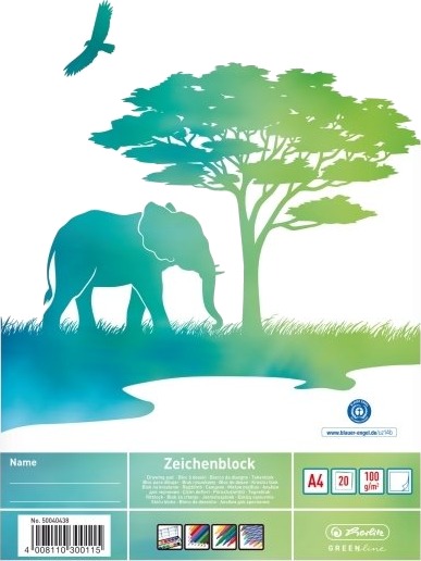 Herlitz Greenline Elefant Kunstpapirblokk 100 G/M² 20 Ark