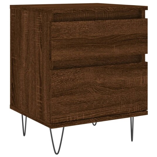 Nattbord 2 stk brun eik 40x35x50 cm konstruert tre 8721012110663