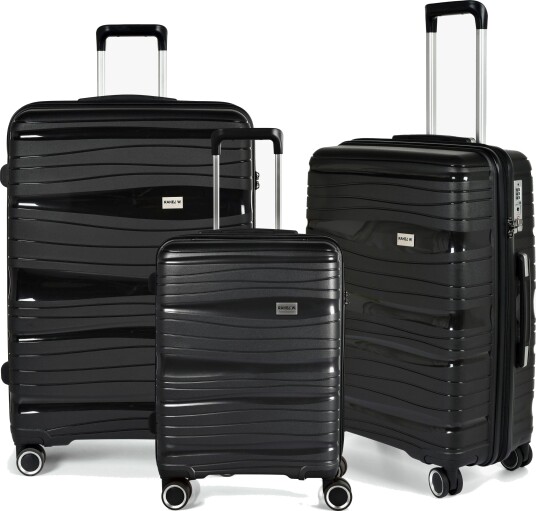 Rakel W Traveling RW Travel Alfrida Collection Trillekofferter i 3-pakning, Svart Rakel W Traveling RW Travel Alfrida Collection Trillekofferter i 3-pakning, Svart