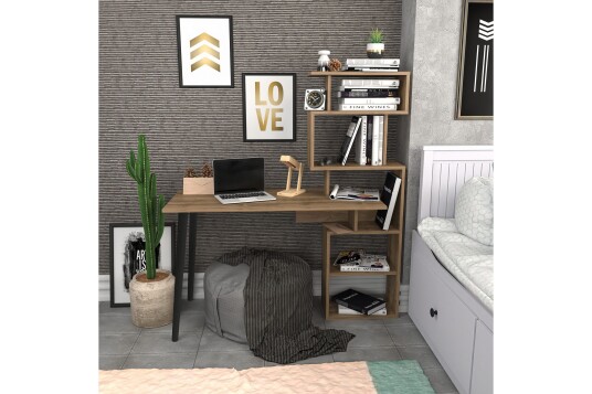 Andifli Skrivebord 55x146,4x133 cm med oppbevaring Brun