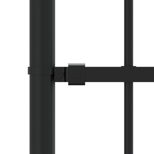 vidaXL Hagegjerde med spydtopp svart 140 cm pulverlakkert stål