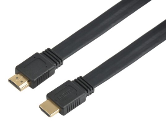 TECHLY High Speed HDMI Flachkabel 4K@60Hz, 3 Meter, schwarz