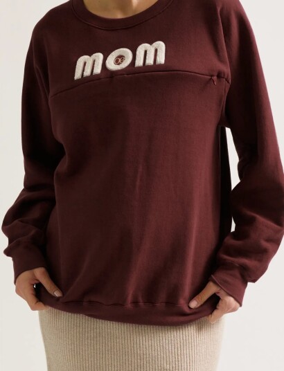 Cache Coeur Maternity And Nursing American Sweater Fleece Mom Burgundy M Cache Coeur Maternity And Nursing American Sweater Fleece Mom Burgundy M