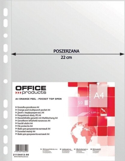 Office Products Dokumentlommer For A4, Pp, Ertefarget, 90 Mikron, 50 Stk.