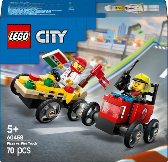 LEGO City 60458 Billøp mellom pizzabil og brannbil