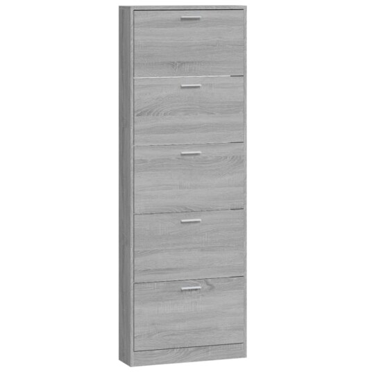 vidaXL Skoskap gr? sonoma 59x17x169 cm konstruert tre