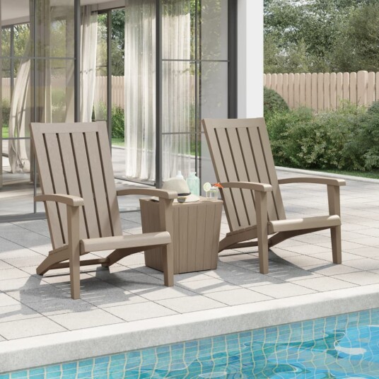 vidaXL Adirondack hagestoler 2 stk lysebrun polypropylen vidaXL Adirondack hagestoler 2 stk lysebrun polypropylen