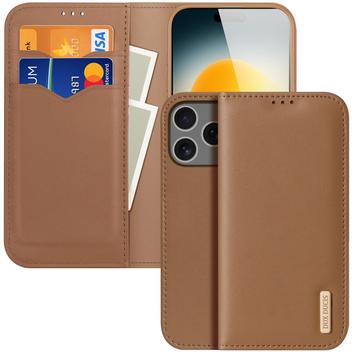 Dux Ducis iPhone 17 Pro Max Hivo Lommebok deksel I Lær   Brun