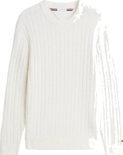 Tommy Hilfiger Mock Cable Crew Neck   Cream   XXL