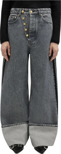 Ganni Dame Jeans Grå W28,