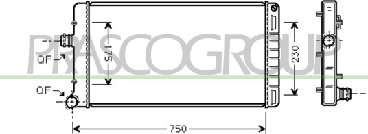 PRASCO FT133R004 Radiator motorkjøling PRASCO FT133R004 Radiator motorkjøling