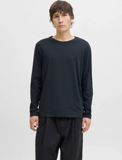 Jack & Jones Jjeorganic Basic Tee Ls O-Neck Noos - Navy - S