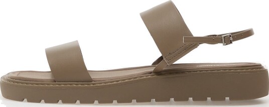 Calvin Klein Sq Molded Sandal Slin Lth   Beige   39