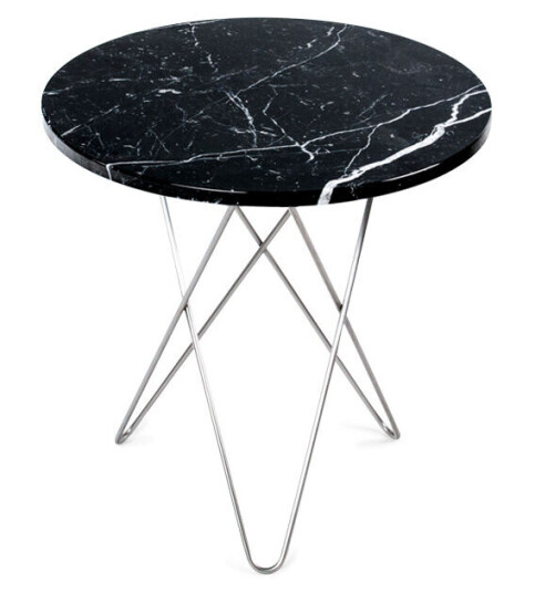 Ox Denmarq Tall Mini O Table salongbord marmor sort, rustfritt stativ Ox Denmarq Tall Mini O Table salongbord marmor sort, rustfritt stativ