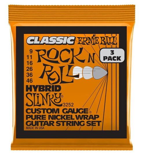 Ernie Ball Eb-3252 Classic Hybrid Slinky 009-046 3-Pack