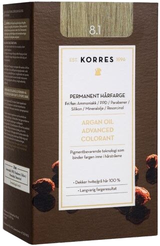 Korres Argan Oil Advanced Colorant 8.1 Ash Light Blonde