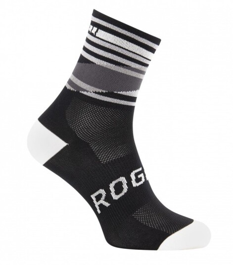 Rogelli Stripe Sykkelsokker Sort/Hvit