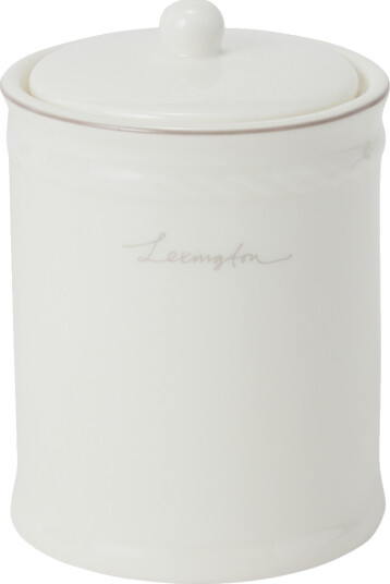 Krukke med lokk 8x11 cm hvit beige Krukke med lokk 8x11 cm hvit beige