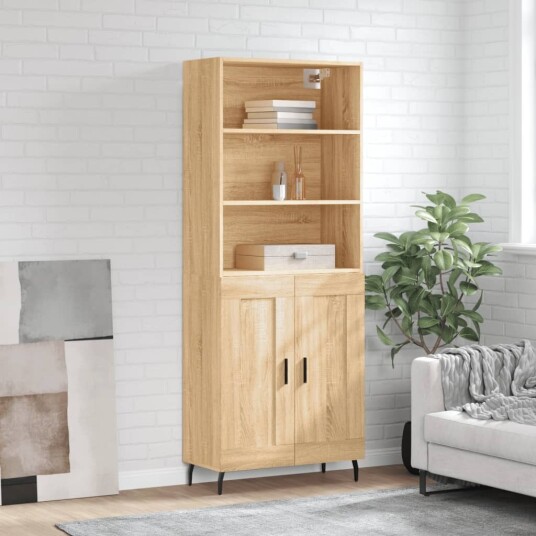  Highboard sonoma eik 69,5x34x180 cm konstruert tre