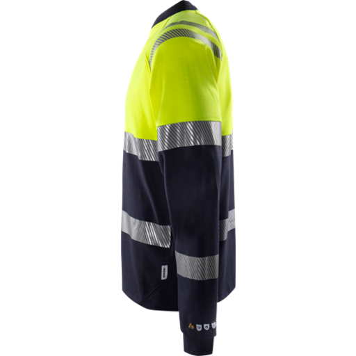 Fristads T-Shirt Flam Kl 1 7107 Tfl Varselgul/marinblå 4xl