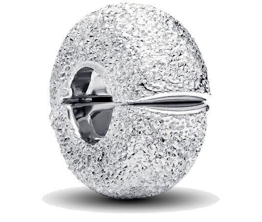 Pandora Textured Mini Clip Charm Silver ONE SIZE Pandora Textured Mini Clip Charm Silver ONE SIZE