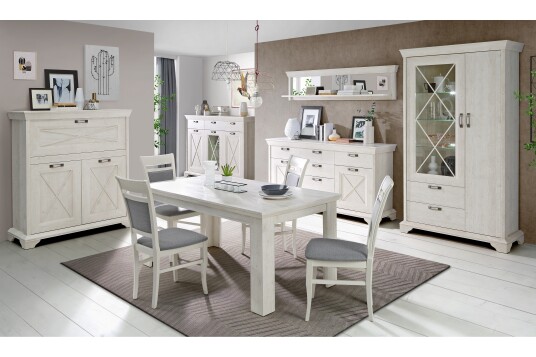 Vitrineskap Hareholme 113 cm   Hvit