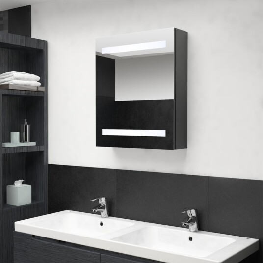 vidaXL LED-speilskap til bad grå 50x14x60 cm vidaXL LED-speilskap til bad grå 50x14x60 cm
