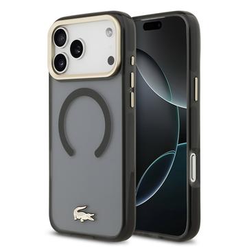 Lacoste iPhone 17 Pro Max Frosted Finish Gold Logo Hybrid-deksel - MagSafe-kompatibel - Svart Lacoste iPhone 17 Pro Max Frosted Finish Gold Logo Hybrid-deksel - MagSafe-kompatibel - Svart