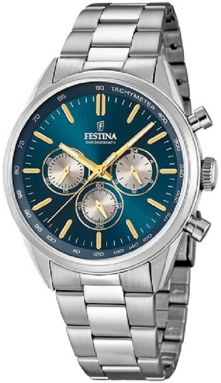 Festina Herreklokke F16820 C Timeless Blå/Stål Ø44 mm