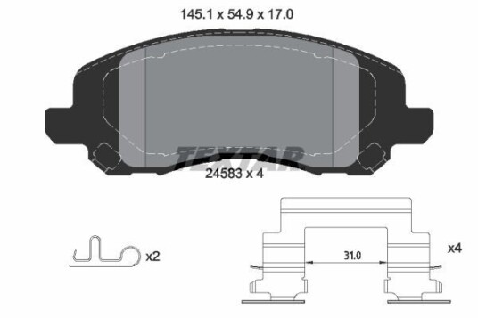 Bremseklosser TEXTAR 2458301 Bremseklosser TEXTAR 2458301