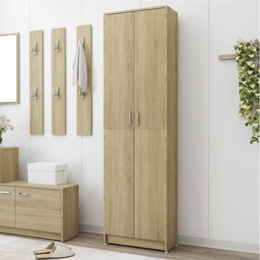vidaXL Garderobe for gang sonoma eik 55x25x189 cm konstruert tre