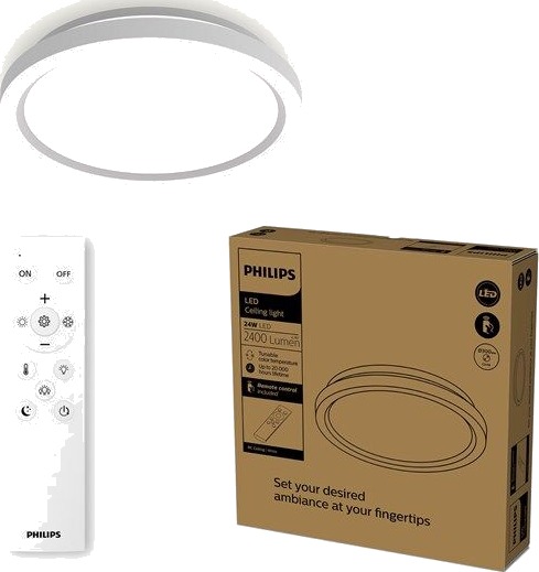 Philips Fjernkontroll Taklampe 24 W 1 Ampuller Led Ip20 Hvit