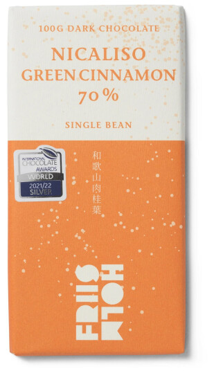 Friis-Holm Chokolade Nicaliso Green Cinnamon 70% Friis-Holm Chokolade Nicaliso Green Cinnamon 70%