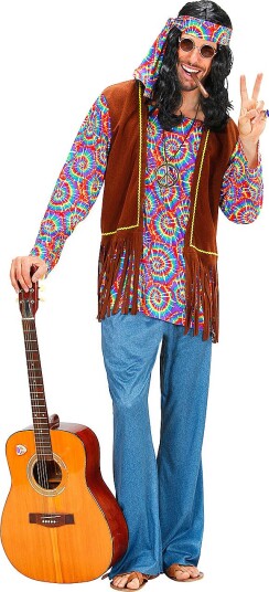 Komplett Hippiekostyme til Mann Komplett Hippiekostyme til Mann