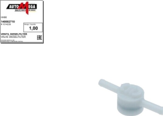 AUTOMEGA 140002710 Ventil, drivstoffilter AUTOMEGA 140002710 Ventil, drivstoffilter