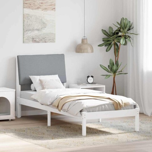 Sengestamme Hvit og lysegrå 75 x 190 cm Heltre furu