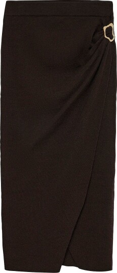Vero Moda Vmkacy Nw Drape Ankle Skirt Brown XL