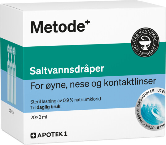 Metode saltvannsdråper i endosebeholdere 20 x 2 ml