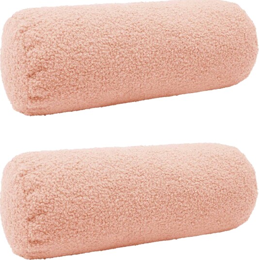 vidaXL Putetrekk 2 pcs HEERLEN Rosa Ø 15 x 40 cm Bouclé