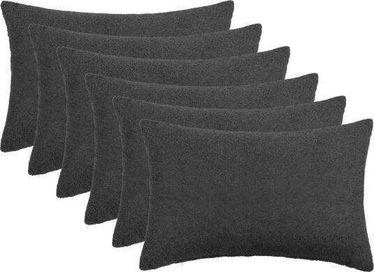 vidaXL Putetrekk 6 pcs HEERLEN Mørkegrå 50 x 75 cm Bouclé